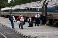  Amtrak passengers embarking and debarking.
